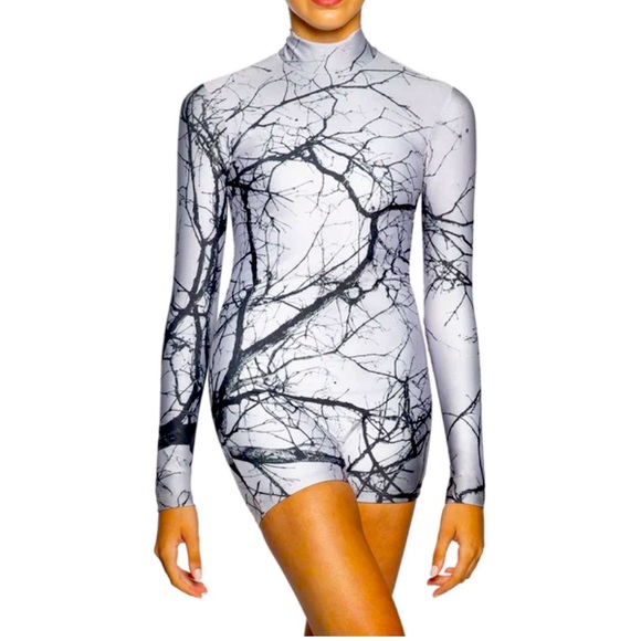 Storm Long Sleeve Biketard for solo dance in Balck and White - Picture 1 of 2
